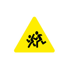 warn symbol for public transport areas, public areas, warning of industrial areas. it can use for sticker or background caution