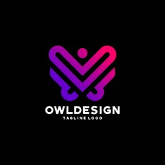 Owl bird logo design vector