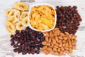 Healthy ingredients as source vitamins, carbohydrates and dietary fiber