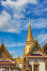 Fototapeta na wymiar Wat Phra Kaew the Buddhist Temple complex in Bangkok, Thailand.