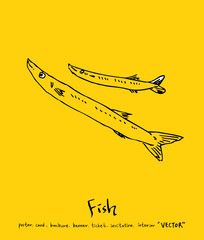 해산물 일러스트 / 손으로 그린 수산물 그림