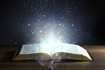 Knowledge coming out of a Holy Bible - 213307500