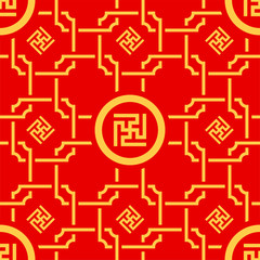 Oriental Chinese Seamless Decoratice Background Texture