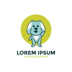 Obraz premium Unique dog logo template. vector. editable. simple shape. minimalist color. memorable