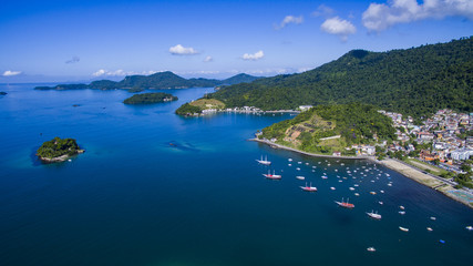Fototapeta na wymiar Blue sea and wonderful landscapes, Angra dos Reis, Rio de Janeiro state Brazil South America 