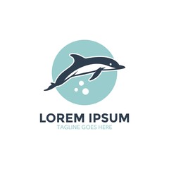 Unique dolphin logo template. vector. editable. simple shape. minimalist color. memorable
