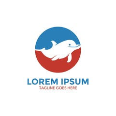 Unique dolphin logo template. vector. editable. simple shape. minimalist color. memorable