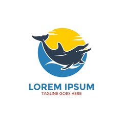 Unique dolphin logo template. vector. editable. simple shape. minimalist color. memorable