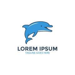 Unique dolphin logo template. vector. editable. simple shape. minimalist color. memorable