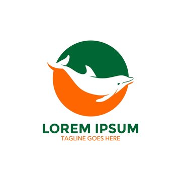 Unique dolphin logo template. vector. editable. simple shape. minimalist color. memorable
