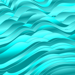 Bright turquoise abstract wavy pattern design