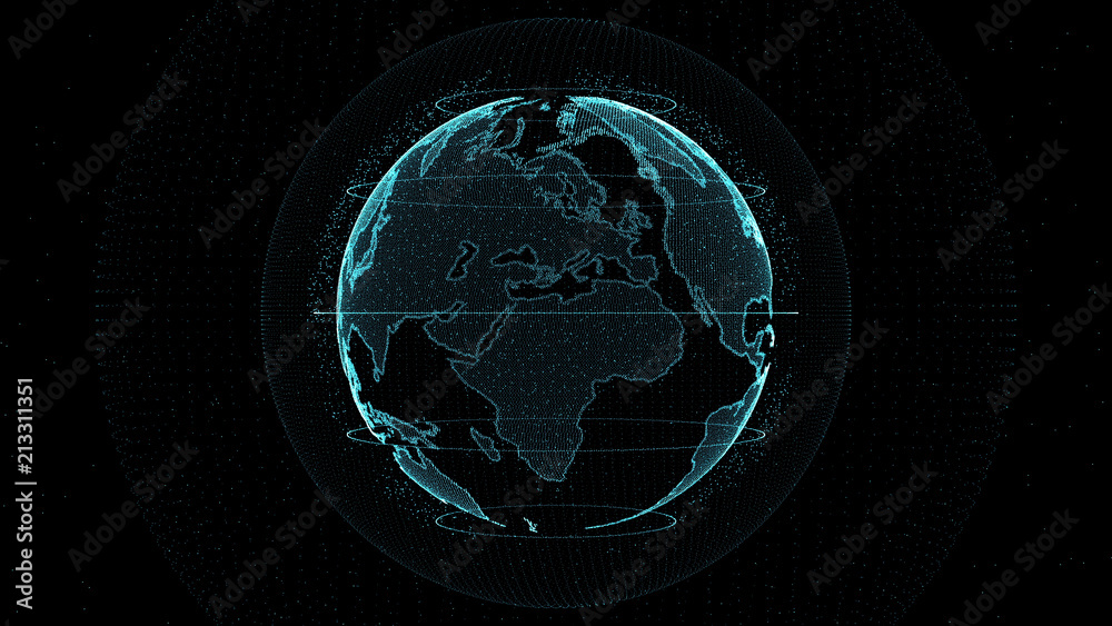 Wall mural 3d rendering of earth animation.