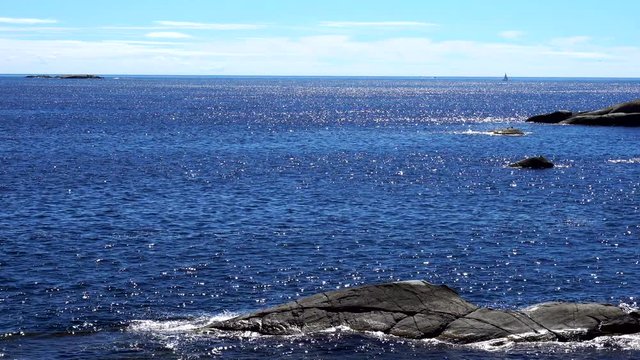 Kjerringvik in Norway, open north sea nature view