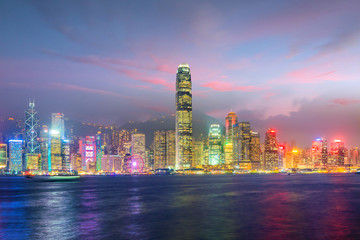 Naklejka premium Hong Kong city skyline in China panorama