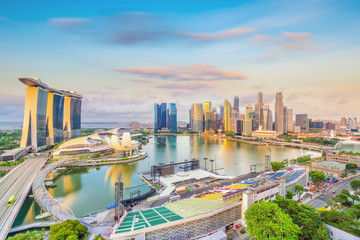 Singapore downtown skyline bay area