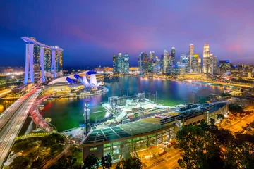 Tuinposter Singapore downtown skyline © f11photo