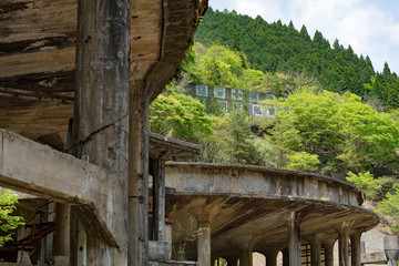 Naklejka premium 兵庫県朝来市の廃墟 神子畑選鉱所跡