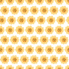 Seamless background with daisy yellow flowers