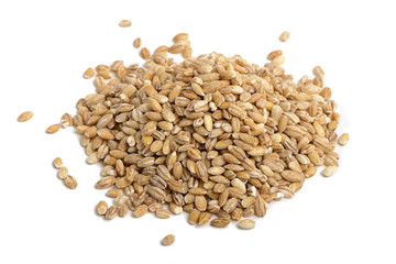 Fototapeta premium bunch of barley grains on a white background