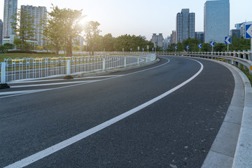 Prospects for expressway, asphalt pavement, city building commercial building, office building