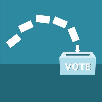 Voting box vector illustration with inserting paper sheet, Ballot Box icon