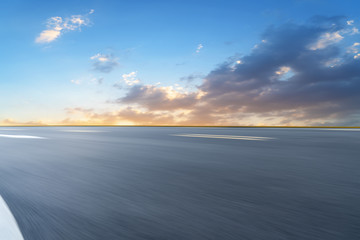 Empty highway asphalt road and beautiful sky landscape
