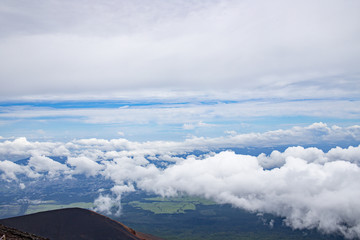 July 7, 2018 - Yamanashi, Japan : Climbers in Mt.Fuji On climbing season.