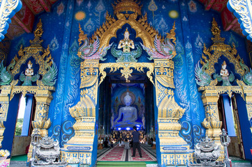 Chiang Rai, Thailand - July, 8, 2018 : landscape of the very beautiful temple of Wat Rong Sua Ten