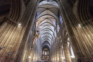 Fototapeta premium Interior of historic Strasbourg Minster Cathedral