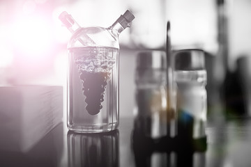 bottle of olive oil and balsamic vinegar / serving a restaurant with seasoning, traditional Mediterranean seasonings