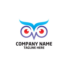 owl bird logo, bird head icon, education symbol. vector template ready for use