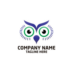 owl bird logo, bird head icon, education symbol. vector template ready for use