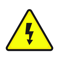 High voltage sign with lightning symbol