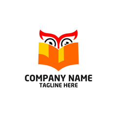 owl bird logo, bird head icon, education symbol. vector template ready for use