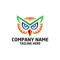 owl bird logo, bird head icon, education symbol. vector template ready for use