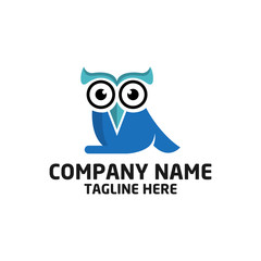 owl bird logo, bird head icon, education symbol. vector template ready for use