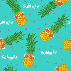 Pineapple seamless pattern. Vector summer background. Wrapping paper design template.
