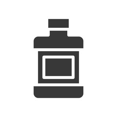 Mouthwash bottle, dental related solid icon