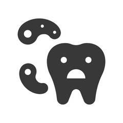 cute cartoon Tooth and bacteria, dental related solid icon