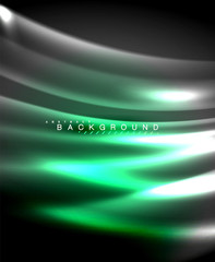 Neon glowing techno lines, hi-tech futuristic abstract background template with square shapes