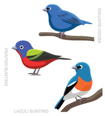 Bird Bunting Set Cartoon Vector Illustration