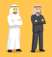 Manga Arab Man Cartoon Vector Illustration