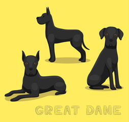 Dog Great Dane Cartoon Vector Illustration