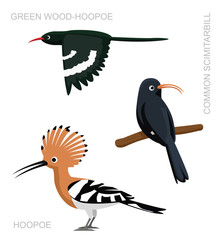 Bird Hoopoe Set Cartoon Vector Illustration © bullet_chained