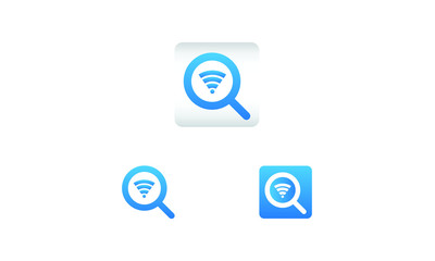 search icon with wifi symbol. search web icon vector icon in various style 