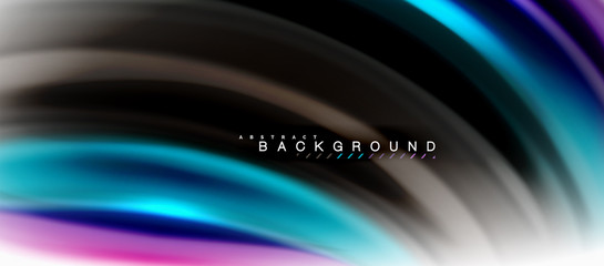 Fluid liquid mixing colors concept on light grey background, curve flow, trendy abstract layout template for business or technology presentation or web brochure cover, wallpaper