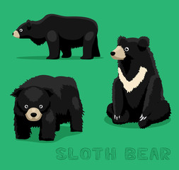 Obraz premium Bear Sloth Bear Cartoon Vector Illustration