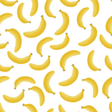 Banana seamless pattern. Hand drawn vector texture. Wrapping paper.