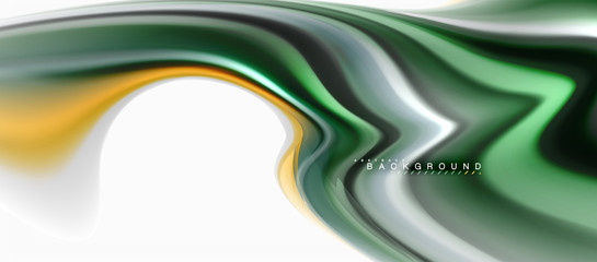 Fluid liquid mixing colors concept on light grey background, curve flow, trendy abstract layout template for business or technology presentation or web brochure cover, wallpaper