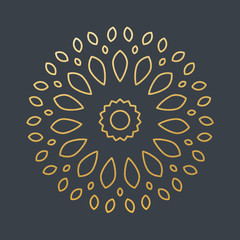 Beautiful Golden Decoration Ornament. Vector. Christmas. Oriental. Lines